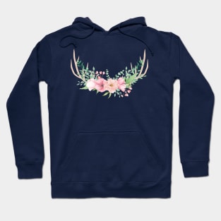 Flowers Deer Antlers Hoodie